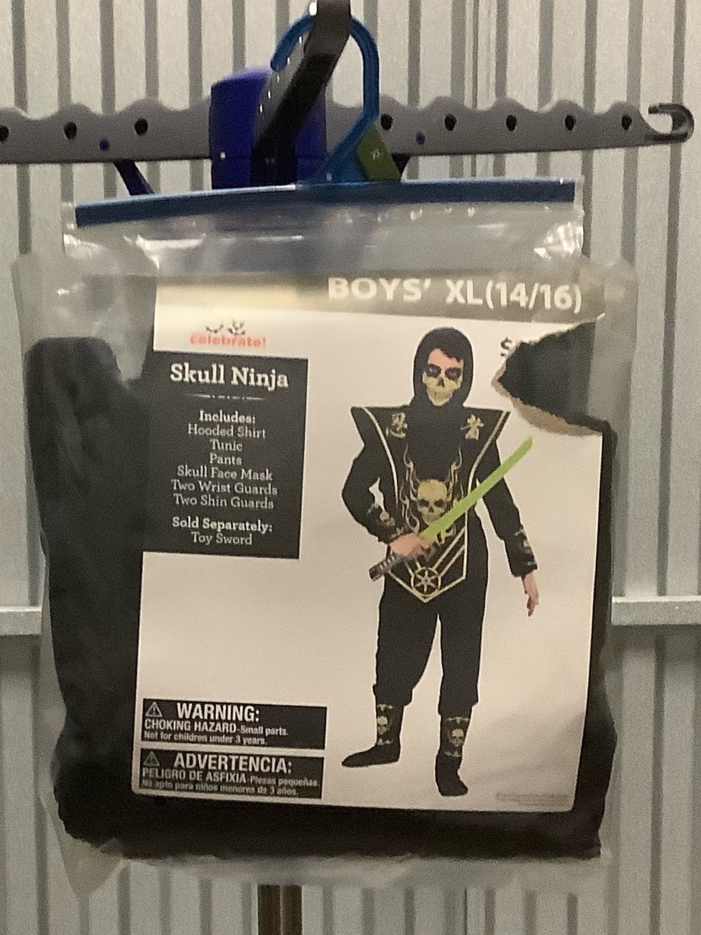 Skull Ninja Boys' XL Black & gold  Costume -